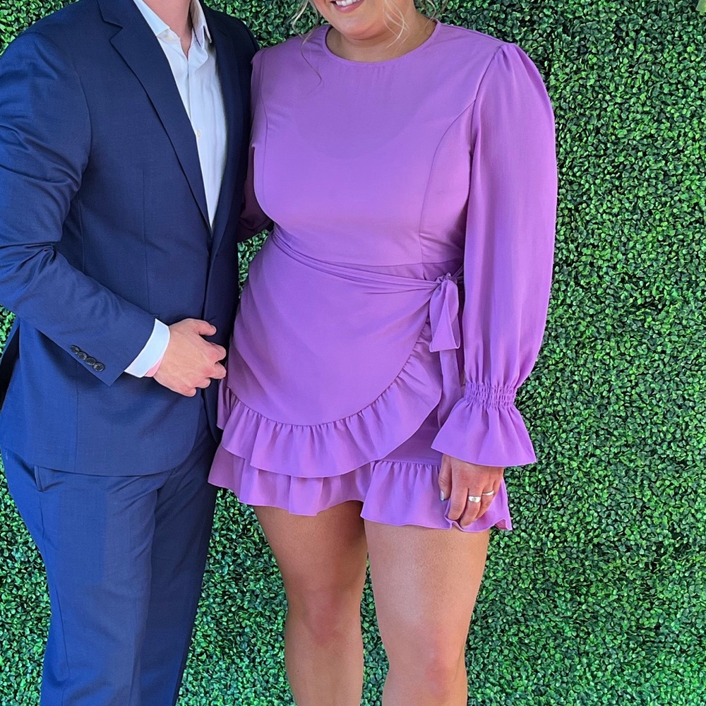 Ruffle wrap mini dress